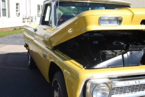 yellow old chevy truck