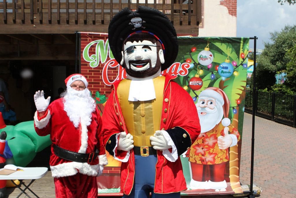 two people dressed as santa claus and the nutcracker