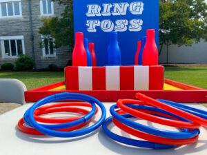 a ring toss game set up on top of a table