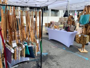 an outdoor market with lots of different items on display