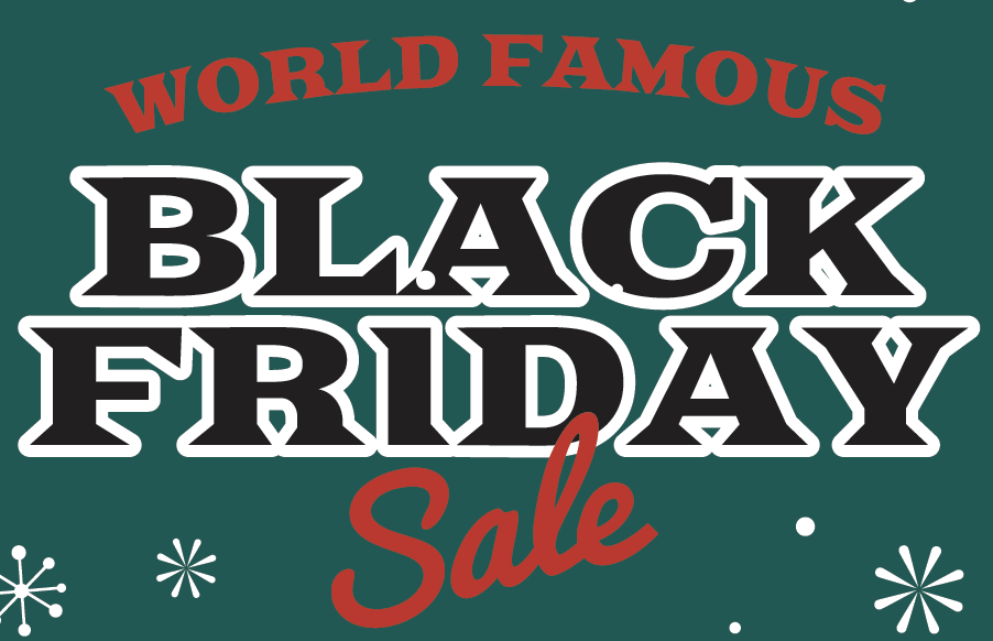 a black friday sale sign with snowflakes