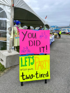 a sign that says you did it let's party two - tired